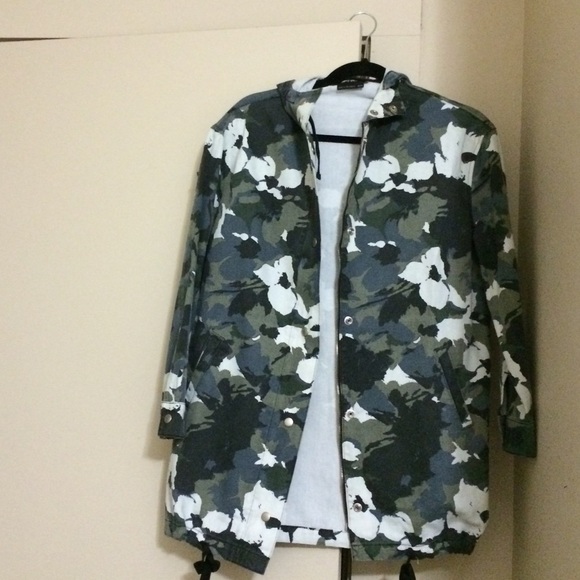 Summer floral camo parka jacket - Picture 4 of 4